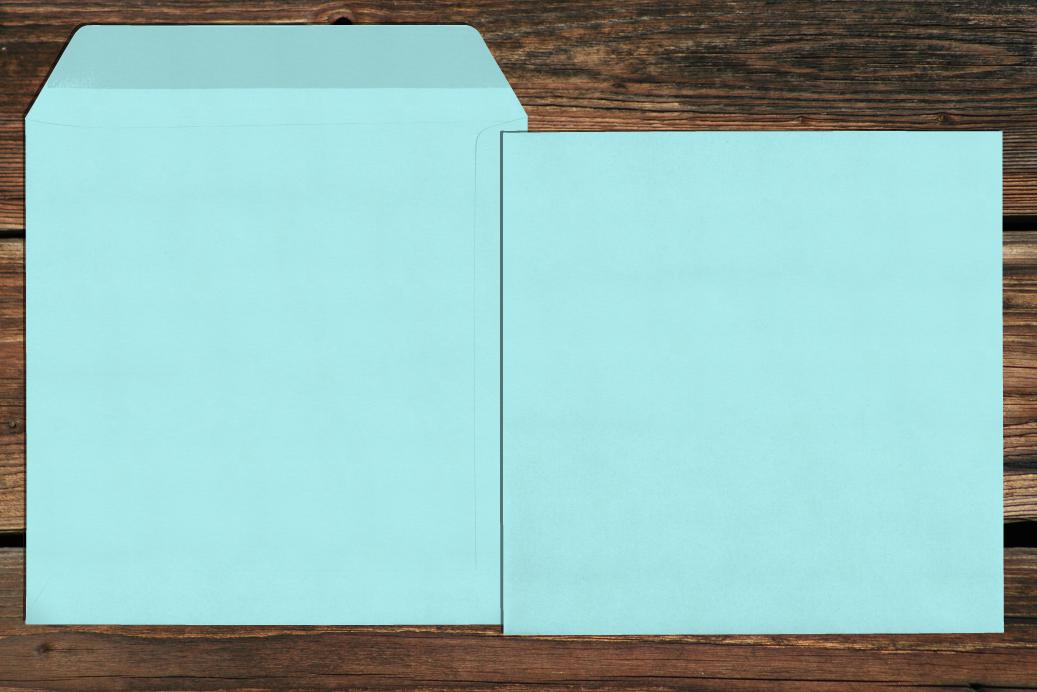 Versandtaschen 220x220 mm Nassklebend Laguneblau 120 g/qm